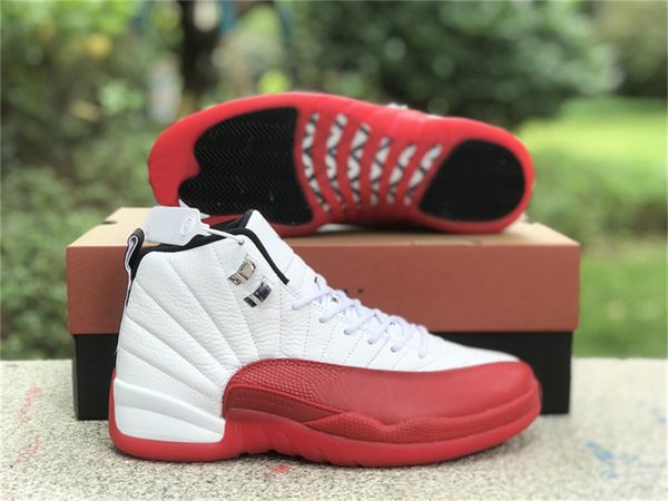 

2023 authentic 12s 12 cherry ct8013-116 white black varsity red sports sneakers outdoor trainers womens men with original box 36-47.5