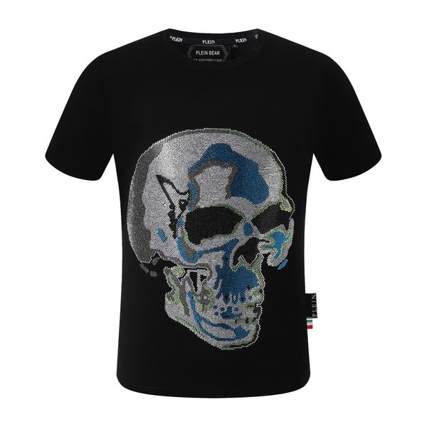 

plein bear t shirt mens designer tshirts brand clothing rhinestone pp skulls men t-shirt round neck ss skull and plein with crystals hip hop, White;black