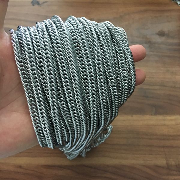 

5 meter/ lot factory direct sale jewelry findings heavy 9mm/7mm curb link chain stainless steel jewlery diy silvr, Silver
