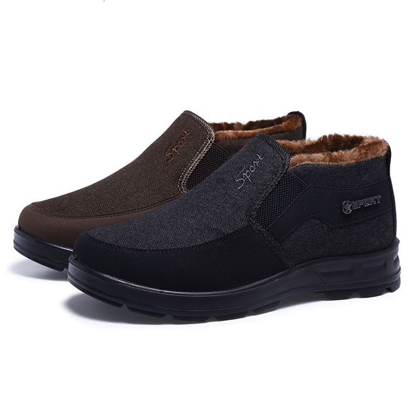 

safety shoes winter big size men's warm cotton shoes plush cloth shoes plus velvet 230426, Black;brown