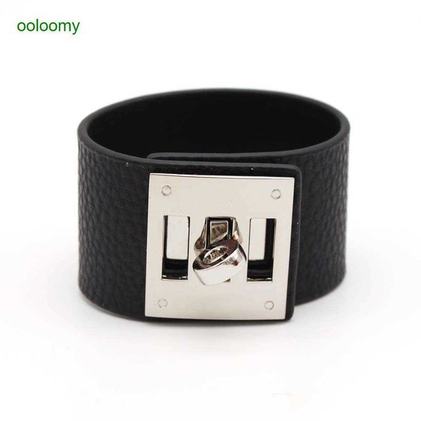 

hemres designer bracelet new fashion bracelet versatile wide leather women's trend personalized jewelry 6pqh, Black