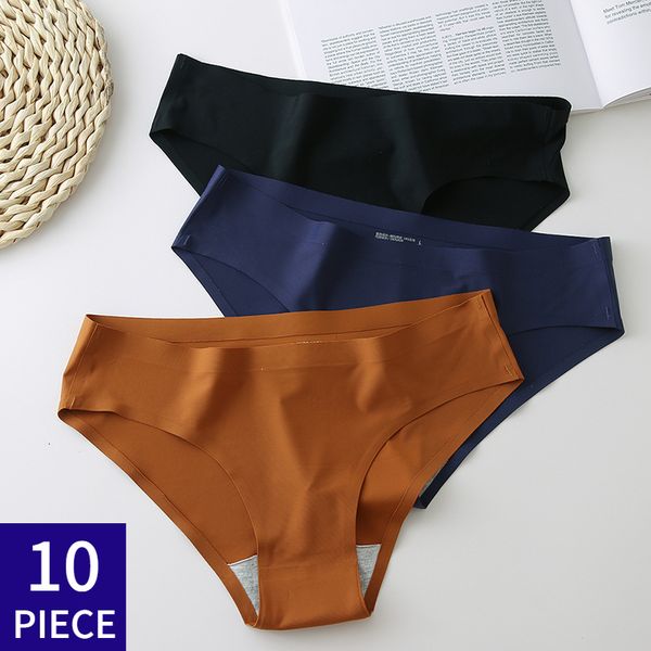 

women's panties 10 pcsset women's panties seamless underwear 10 pieces women's panties lady underpants briefs invisible panty, Black;pink