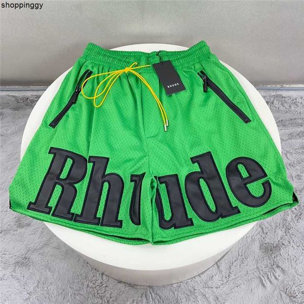 

shorts rhude multiple breeches leather embroidery summer vintage letter 230130, White;black