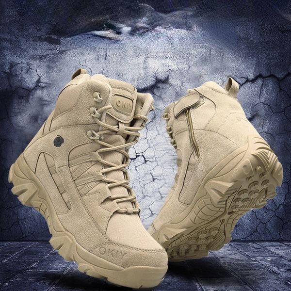 

safety shoes mens boots footwear military tactical special force leather desert combat ankle boot army men's shoes plus size 230426, Black;brown