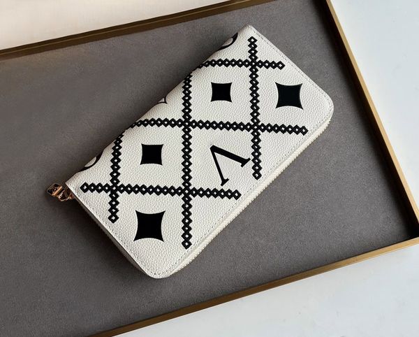 

designer women wallets luxury zippy purses flower letter vernis card holder ladies fashion long slim zipper money clutch bags with box high-, Red;black