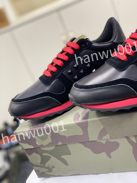 

2023 new luxurys platform mens casual shoes women travel leather lace-uptrainers sneaker cowhide fashion woman shoe flat lady sneakers, Black