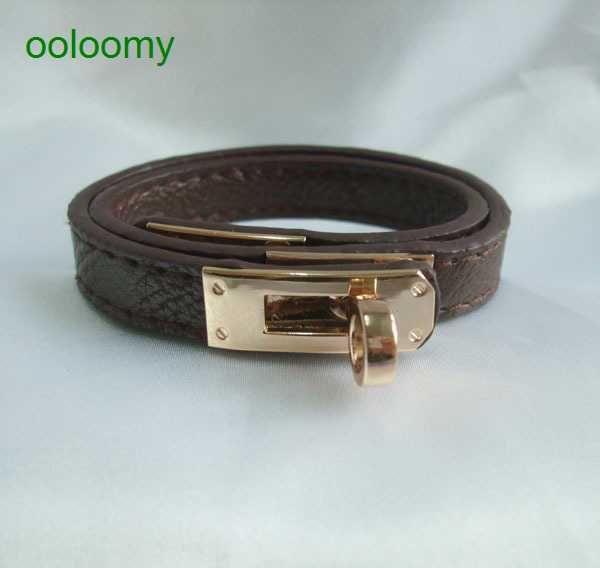 

hemres designer bracelet fanjie paipunk swivel buckle leather bracelet multi color i99j, Black