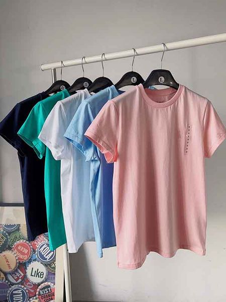 

women's polos t summer solid color tees casual letter embroidery 100% cotton s/xl, White