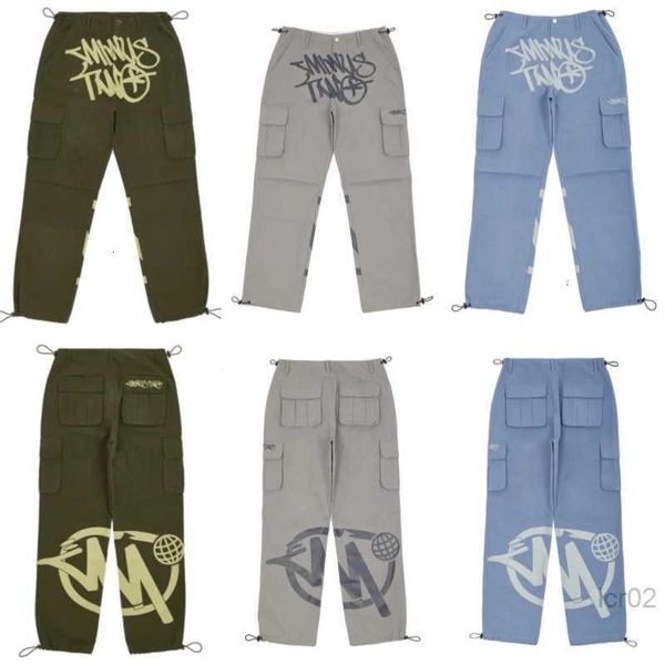 

2023 men's pants hip hop letter minustwo casual cargos for men women high street fabric ins autumn retro custom wide leg new pron, Black