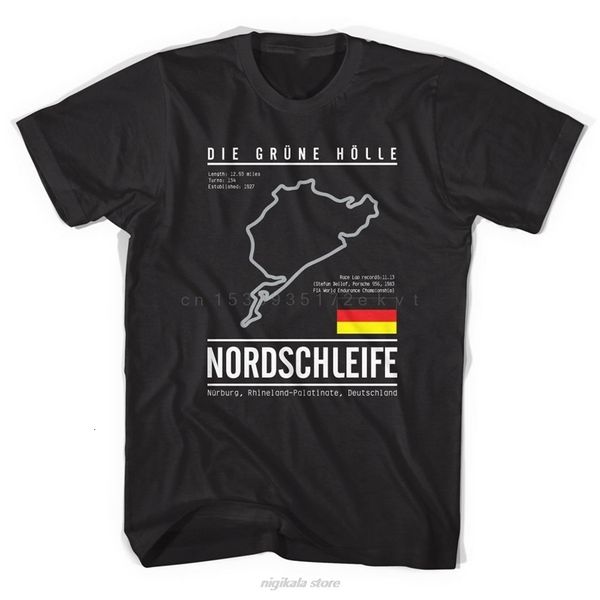

men's t-shirts nurburgring t shirt race track germany summer fashion high-quality printed o neck short sleeve t-shirt 230426, White;black