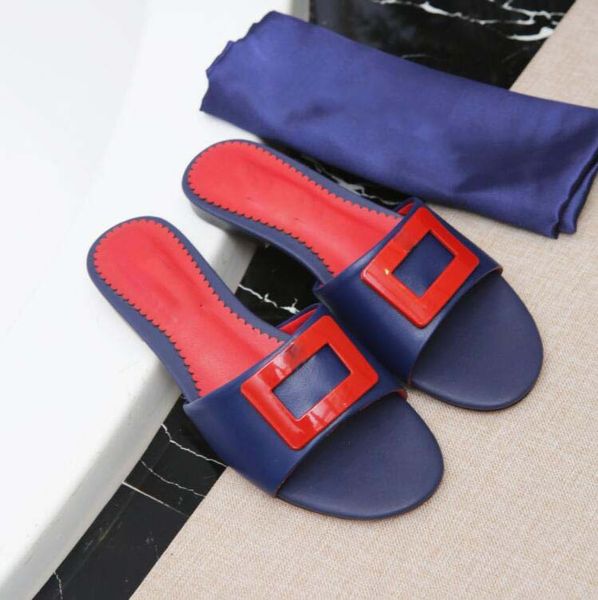 

2024ss woman embroidered fabric slides slippers multicolor embroidery mules womens home flip flops casual sandals summer leather flat slide, Black