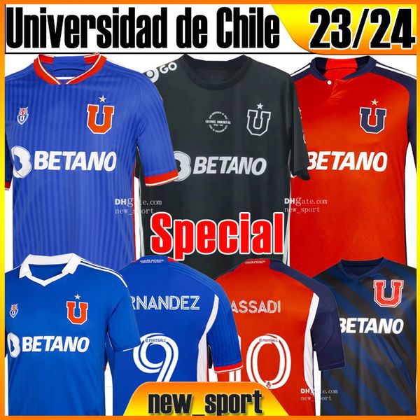 

xxxl 23 24 universidad de chile soccer jerseys 2023 2024 blue home away 10 vargas 9 fernandes 11 palacios 13 moya customized new sport men k, Black;yellow