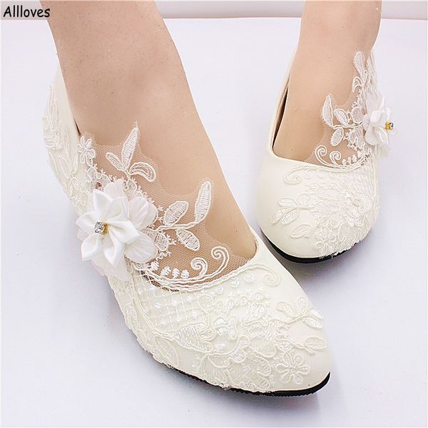 

white pumps women wedding shoes for bride with handmade flower rhinetones elegant lace appliqued high heel loafers for ladies bridal party s, Black