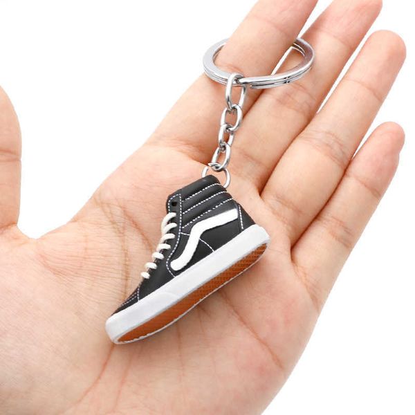 

keychains fashion brand 3d pvc casual shoes keychains for man woman couples soft rubber car key ring chain bag backpack small pendant j23042, Silver
