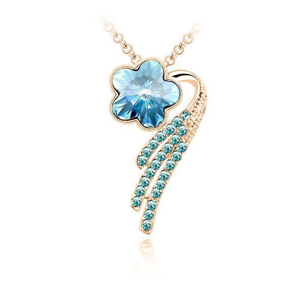 

new styles jewelry sets pendant necklace inlaid superior rhinestone crystal twinkle non fading valentine's gift plating white k women d, Silver