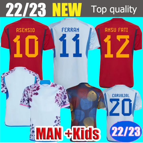 

23 spain soccer jersey pedri ferran torres morata gavi football shirt koke azpilicueta men and kids kits quality, Black;yellow