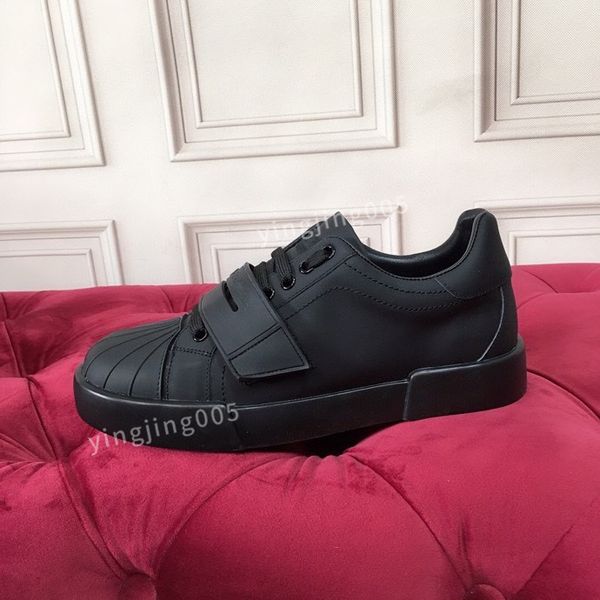 

new women casual shoes fashion genuine leather trainers sneakers runway platform wedges round lace up mens loafers, Black