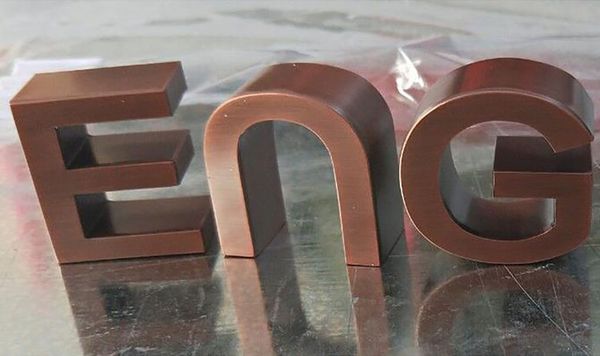 

Custom Only Red Copper Letters 3D Metal Letters Office Marks Company Name Advertising Logo Processing