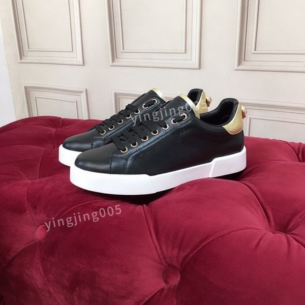 

new quality casual shoes fashion genuine leather trainers sneakers runway platform wedges round lace up mens loafers, Black