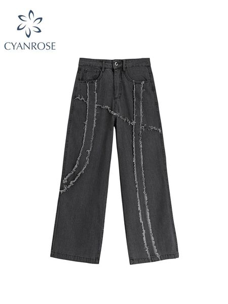 

jeans 2022 women's jeans black high waist loose wide leg denim vintage jeans casual fashion female mom denim pants trousers streetwear, Blue