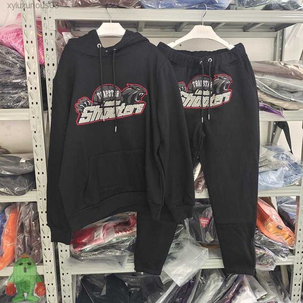 

men clothing tiger embroidery trapstar fleece hoodie sweatshirt women eu us size tracksuit hooded hoody, Black