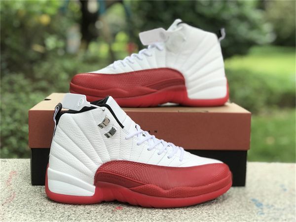 

authentic 12s 12 cherry ct8013-116 white black varsity red sports sneakers outdoor trainers womens men with original box 36-47.5