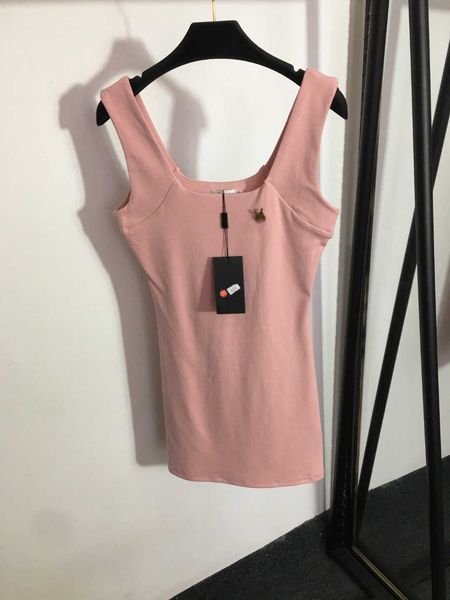 

23ss summer dresses women dress womens designer clothing monogram brooch embellished versatile suspender dress womens clothing, Black;gray