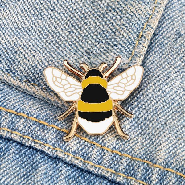 

pins brooches cartoon insect enamel pins cute metal honey bee brooch bag clothes lapel pin funny animal fashion jewelry gifts for kids frien, Gray