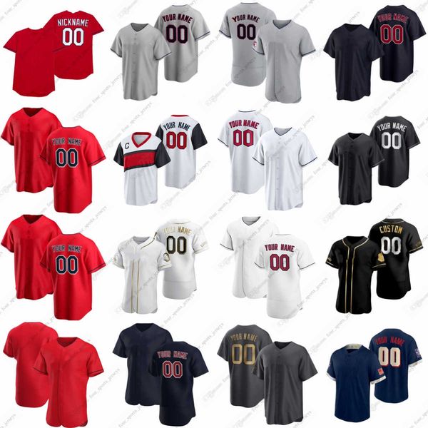 

2023 custom baseball jersey ramirez gimene bieber allen sandlin stephan gallagher viloria zunino arias bell naylor rosario brennan gonzalez, Blue;black