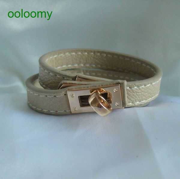 

hemres designer bracelet fanjie paipunk swivel buckle leather bracelet multi color 86hi, Black