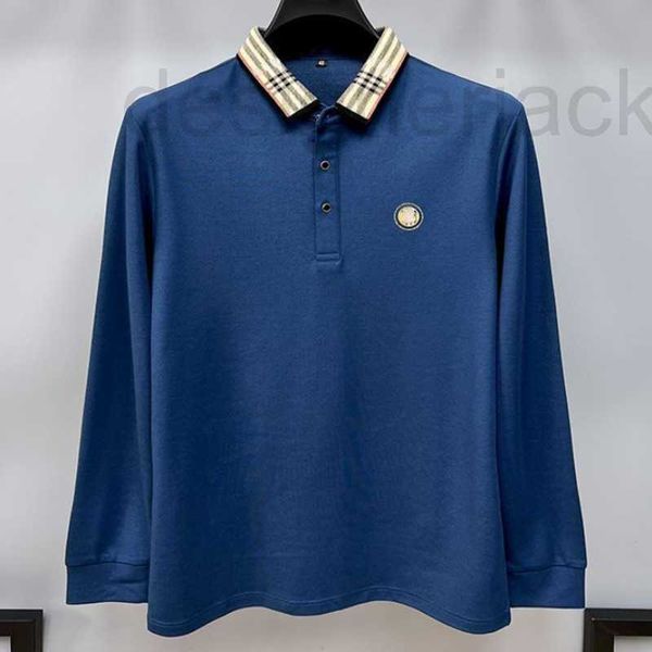 

men's polos designer plus size 100% cotton men polo shirt tb embroidered long sleeve tshirt burb golf sweatshirt casual business pullov, White;black