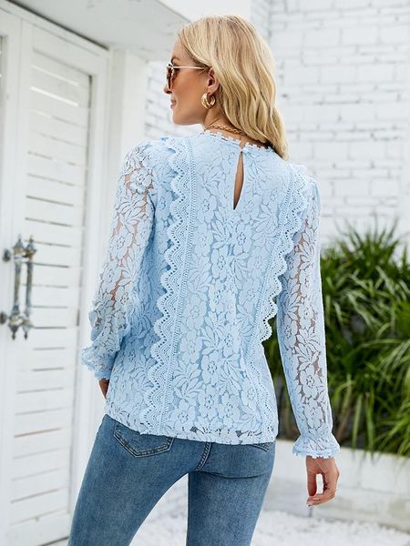 

dress women blouses and 2022 new autumn fashion v neck long sleeve oversize elegant blouse lady office work lace shirt, White