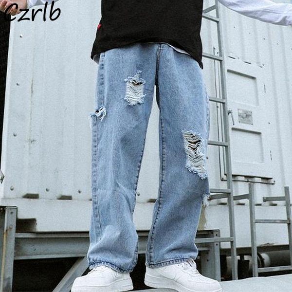 

jeans jeans women casual hole fashionable harajuku loose wide leg classy daily summer ulzzang trousers feminine new, Blue