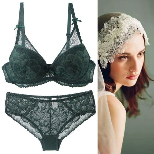 

bras sets lace push up bra set women bc cup black pink white purple red beige green underwear bow floral embroidery lingerie 230426, Red;black