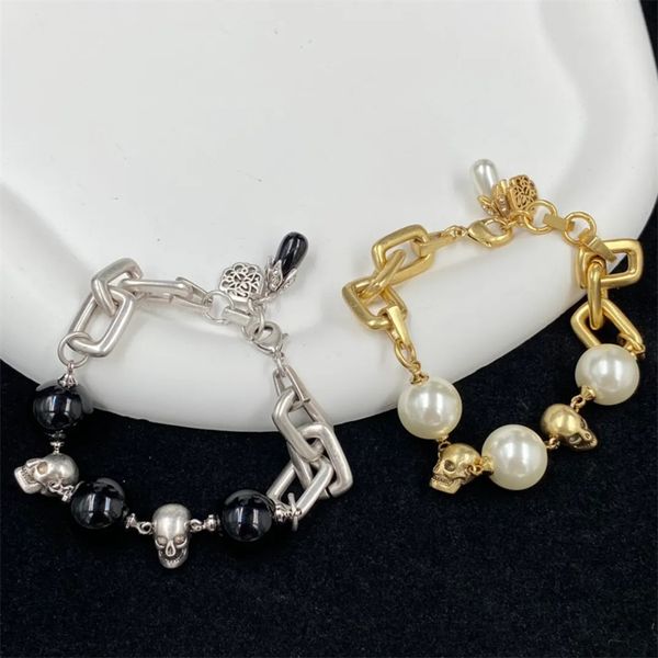 

fashion black color bracelets for men retro style skull jewelry bracelet designer jewelry for women men wedding party jewelry gift accessori