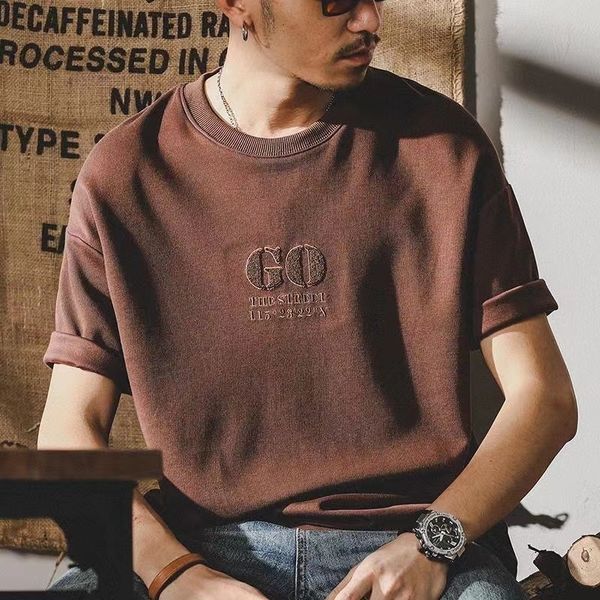 

men's t-shirts american classic men's t-shirt summer round neck short sleeve casual t-shirts 70% cotton male t shirt loose plus si, White;black