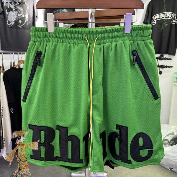 

shorts mesh rhude drawstring pants green sweatpants, White;black