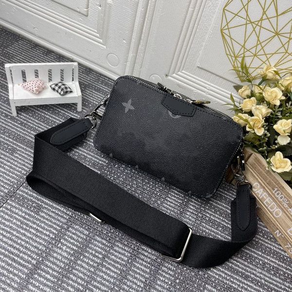 

alpha wearable wallet shoulder bag monograms grained calf black genuine leather men messenger designer corssbody damier graphite canvas flap
