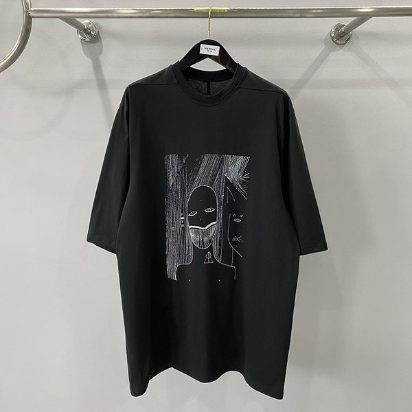

men's t-shirts high street men's t-shirt rick oversized tee women's t-shirt owens t shirt for men streetwear men clothing 230, White;black