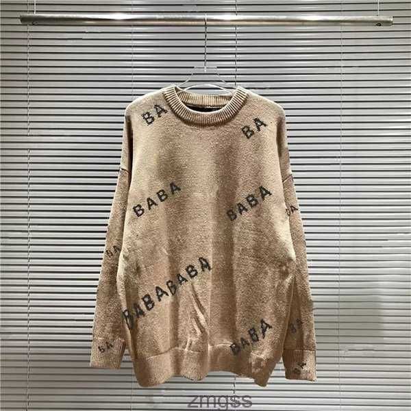 

knit designer sweater man for woman crow neck womens fashion letter black long sleeve clothes pullover oversized blue 20ss ai53