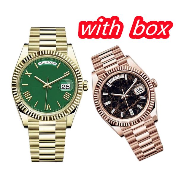 

fully automatic men's mechanical watch 40mm business stainless steel 904l luminescent waterproof multi-color classic fashion watch, Slivery;golden