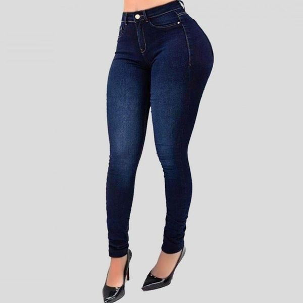 

jeans elastic jeans woman high waist 2022 women's classic pants fashion shaping jeans womens denim trousers vaqueros mujer jean femme, Blue