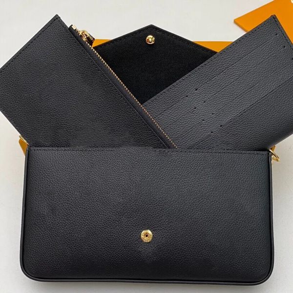 

handbag shoulder bags with box dust bag pochette felicie women genuine leather luxurys designers handbags flap purse lady tote coin clutch c, Red;black