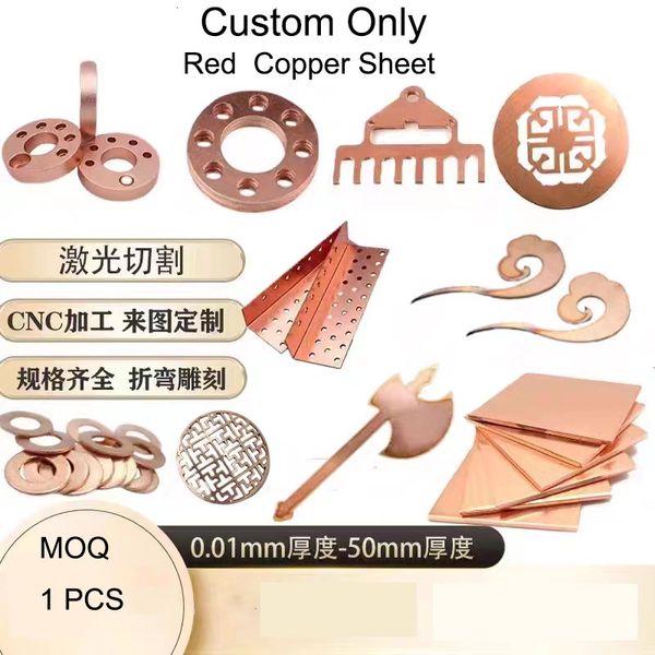 

Custom Only Copper Sheet Square Round Plates CNC Polishing Engrave Processing
