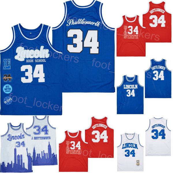 

high school lincoln basketball jersey 34 jesus shuttlesworth uconn connecticut huskies big state moive pullover college all stitched univers, Black