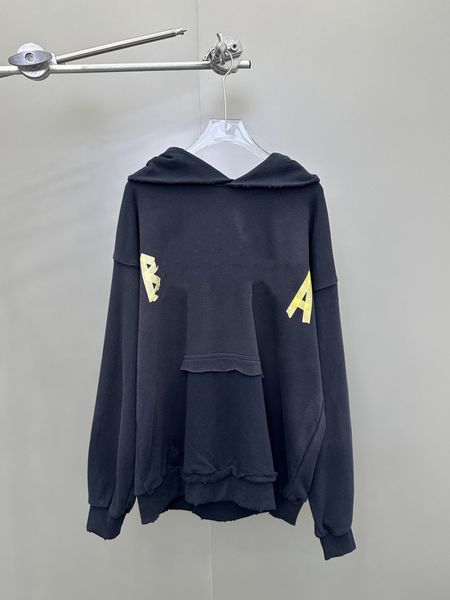

23fw italy pairs hoodies letter printed hooded sweatshirt couple casual street outdoor men women hoodie b0428, Black