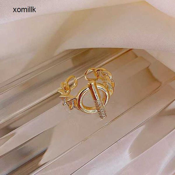 

hermm designer necklace strands ot button shaped opening ring fried dough twists female luxury style gold plated versatile simple personalit, Silver