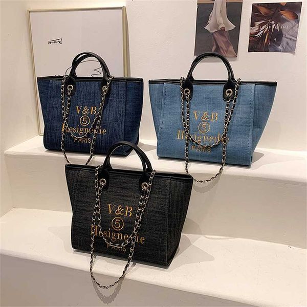 

canvas hand fashion large 2022 new one shoulder short distance travel denim bag wholesale handbags 30 dollars