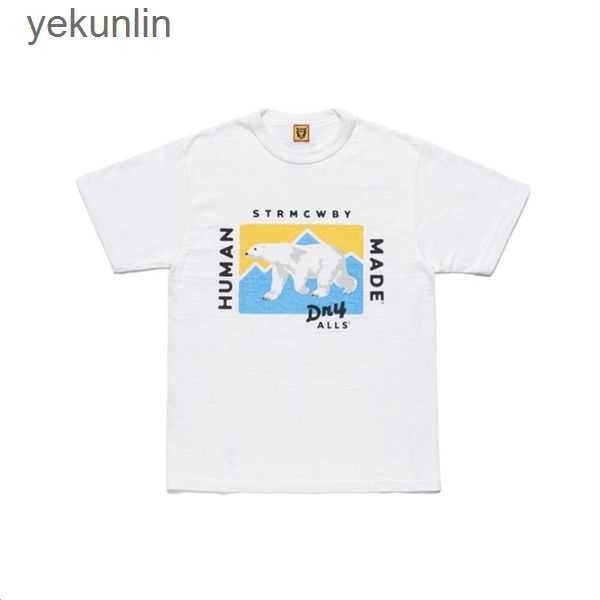 

men's t-shirts human made t-shirt graphic tees men women summer slub cotton t shirt clothes harajuku streetwear tshirt hip hop gym clot, White;black