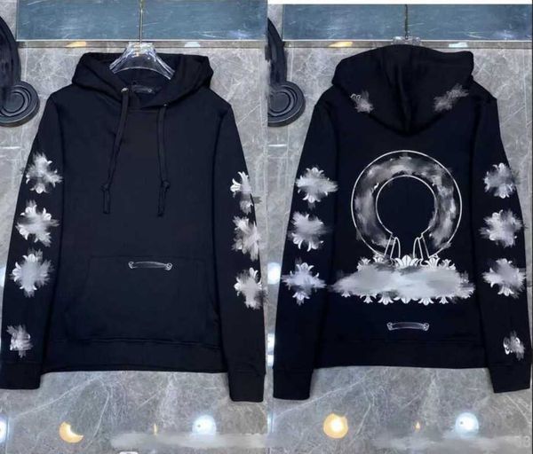 

chrome designer designer hoodies mens winter sweatshirts heart hoodie ch long sleeve jacket loose coat hooded hoody men woman hip hop399, Black